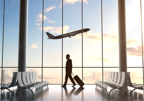 Photo: businessman in airport businessman in airport