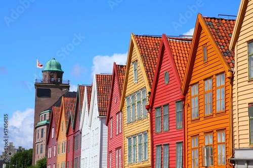Photo: Bergen, Norway - famous Bryggen street Bergen, Norway - famous Bryggen street