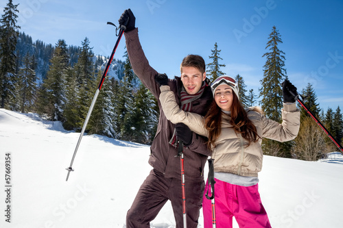 Photo: couple in winter mountains couple in winter mountains