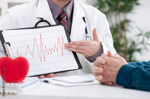 Photo: Cardiologist showing EKG results Cardiologist showing EKG results