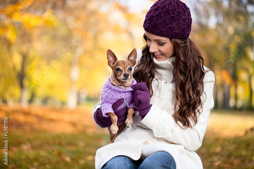 Photo: Cute woman with her Miniature Pinscher Cute woman with her Miniature Pinscher