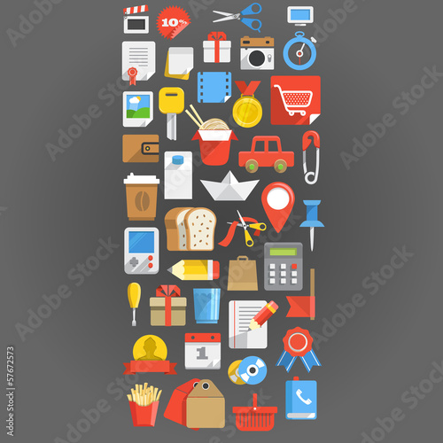 Vector: Color interface icons background Color interface icons background