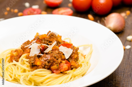 Photo: Spaghetti mit Sauce aus Hackfleisch Spaghetti mit Sauce aus Hackfleisch