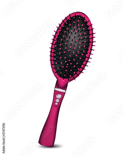 Vector: Hair brush with a pink handle. Vector Hair brush with a pink handle. Vector