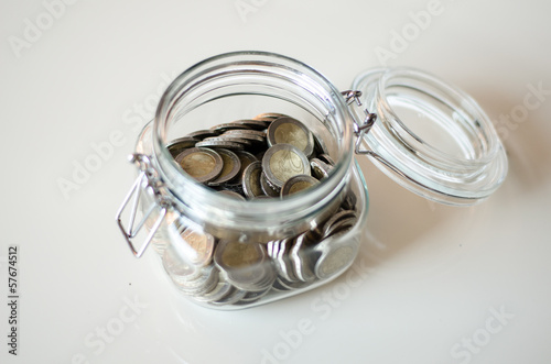 Photo: coins in a bottle coins in a bottle