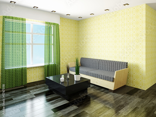 Illustration: Sofa and a table Sofa and a table