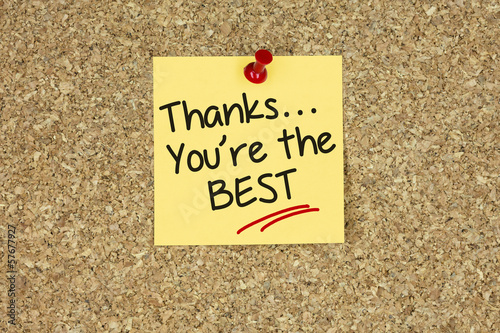 Photo: Thanks… You're the best. Cork board Thanks… You're the best. Cork board
