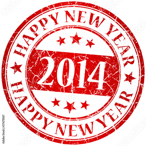 Vector: Happy new year 2014 red vector grunge stamp Happy new year 2014 red vector grunge stamp