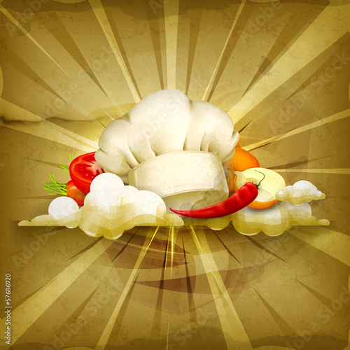 Vector: Cooking, old style background Cooking, old style background