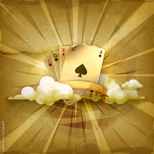 Vector: Playing Cards, old style background Playing Cards, old style background