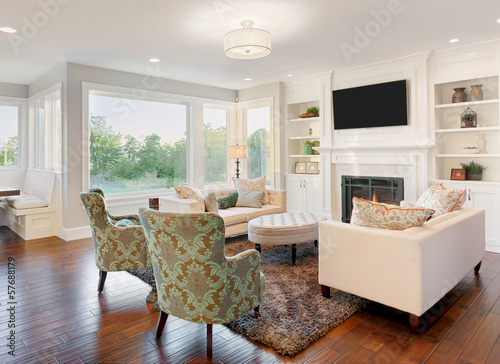 Photo: Beautiful Living Room in New Luxury Home Beautiful Living Room in New Luxury Home