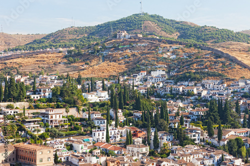 Photo: View of the Arab quarter at sunrise, Granada, Spain View of the Arab quarter at sunrise, Granada, Spain