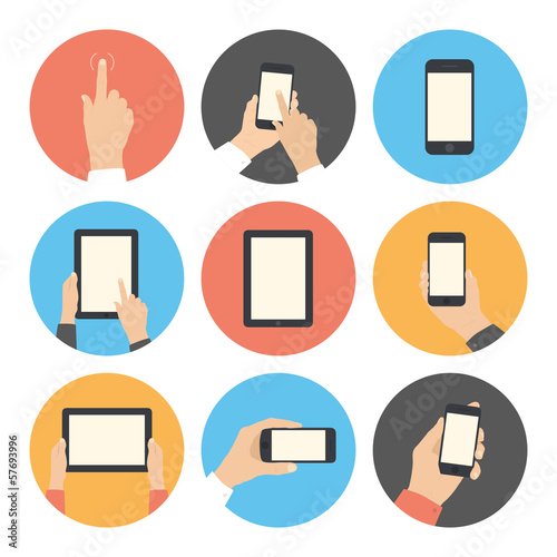 Vector: Mobile communication flat icons set Mobile communication flat icons set