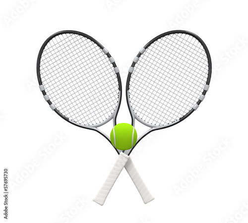 Illustration: Tennis Rackets and Ball Tennis Rackets and Ball