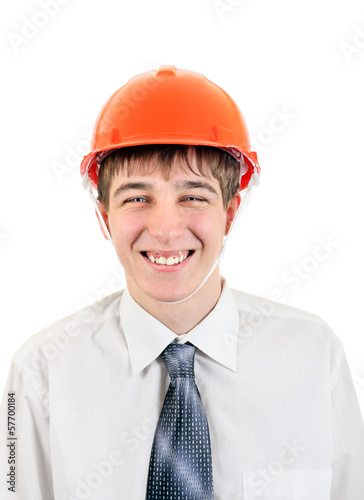 Photo: Happy Young Man in Hard Hat Happy Young Man in Hard Hat