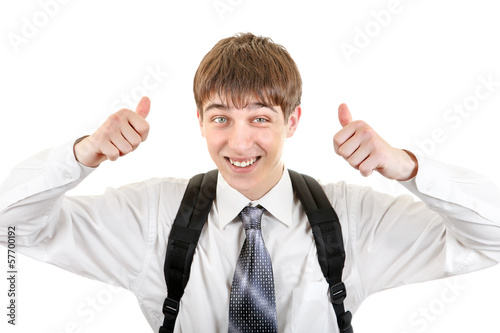 Photo: Teenager with Knapsack Teenager with Knapsack