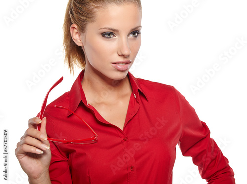 Photo: business woman in glasses business woman in glasses