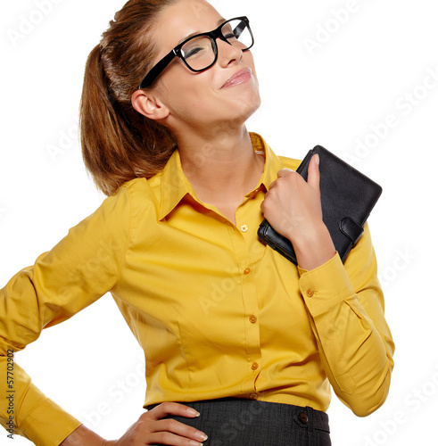 Photo: business woman in glasses business woman in glasses