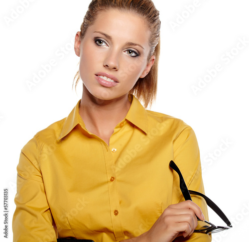 Photo: business woman in glasses business woman in glasses