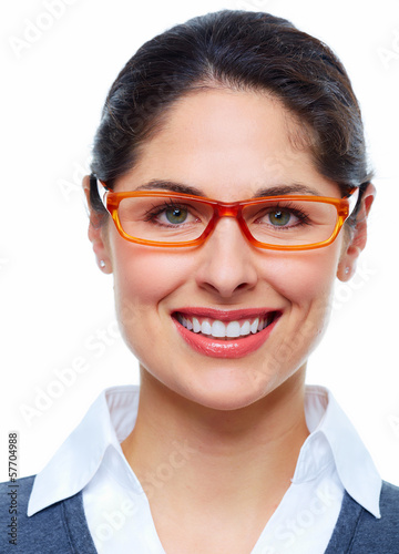 Photo: Woman with eyeglasses. Woman with eyeglasses.
