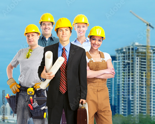 Photo: Group of construction workers. Group of construction workers.