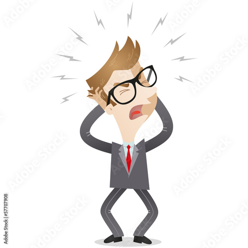Vector: Businessman, driven mad, screaming Businessman, driven mad, screaming
