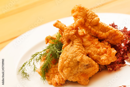 Photo: fried chicken with vegetables fried chicken with vegetables