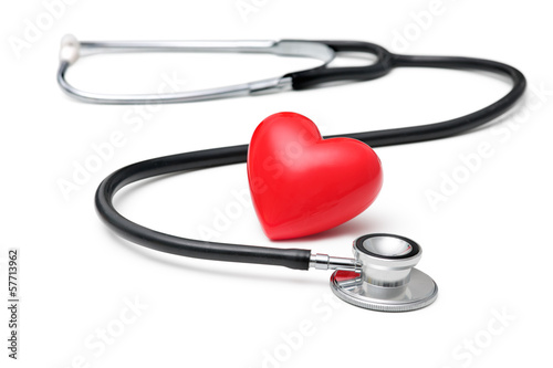 Photo: Heart with a stethoscope Heart with a stethoscope