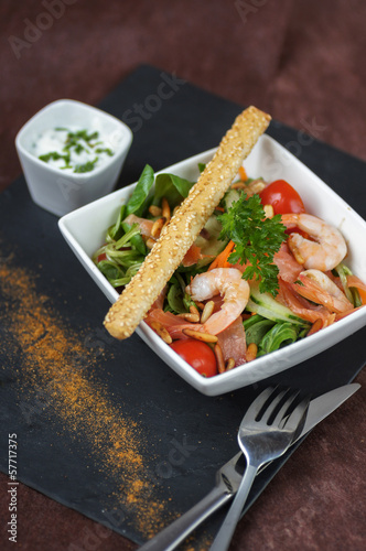 Photo: salade composée crudités crevettes 2 salade composée crudités crevettes 2
