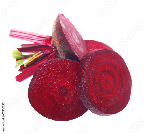 Photo: Beetroot with leaves isolated on white Beetroot with leaves isolated on white