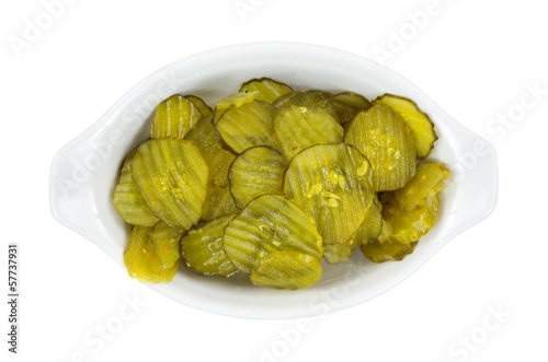 Photo: Bread and butter pickles in a dish Bread and butter pickles in a dish