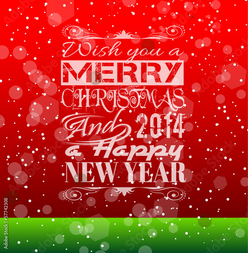 Vector: 2014 Christmas Vintage typograph design 2014 Christmas Vintage typograph design