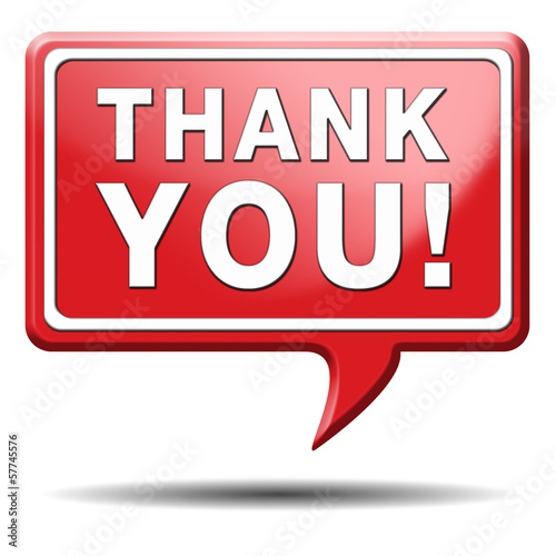 Illustration: thank you red sign thank you red sign