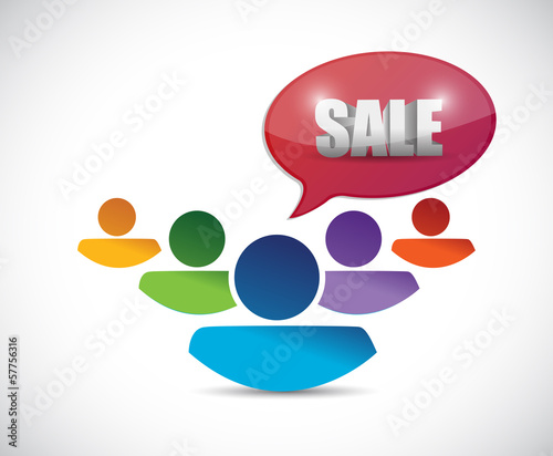 Illustration: sale message and people. illustration design sale message and people. illustration design