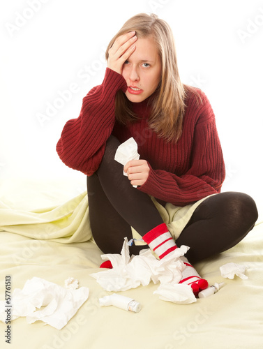 Photo: Woman having flu Woman having flu