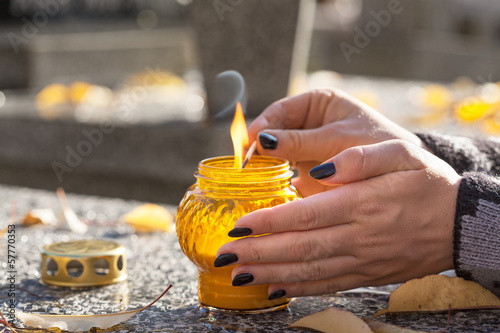 Photo: Lighting a candle Lighting a candle