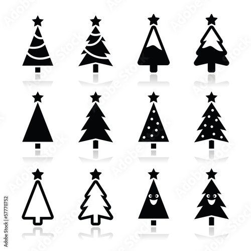Vector: Christmas tree vector icons set Christmas tree vector icons set