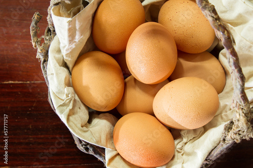 Photo: Still life eggs in basket Still life eggs in basket