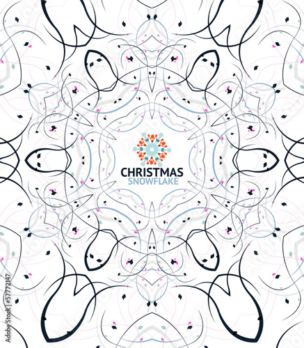 Vector: Abstract Christmas snowflake floral design Abstract Christmas snowflake floral design