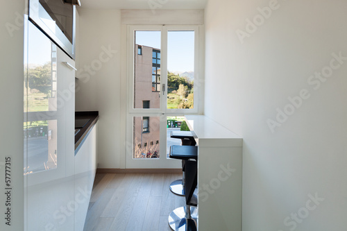 Photo: Interiors building, .modern apartment, kitchen view Interiors building, .modern apartment, kitchen view