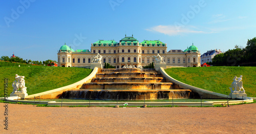 Photo: Vienna - Belvedere Palace with flowers - Austria Vienna - Belvedere Palace with flowers - Austria