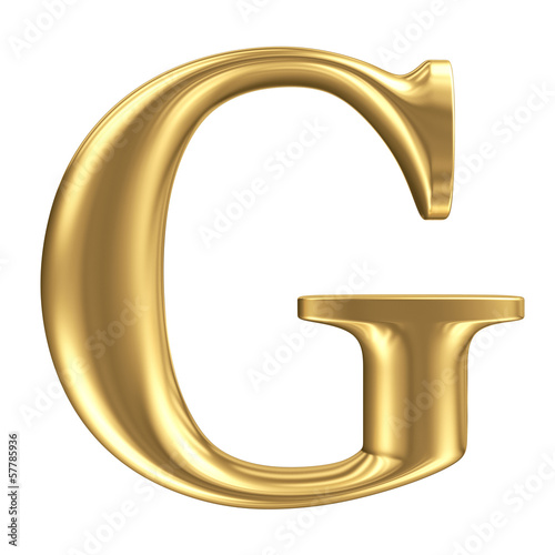 Illustration: Golden matt letter G, jewellery font collection Golden matt letter G, jewellery font collection