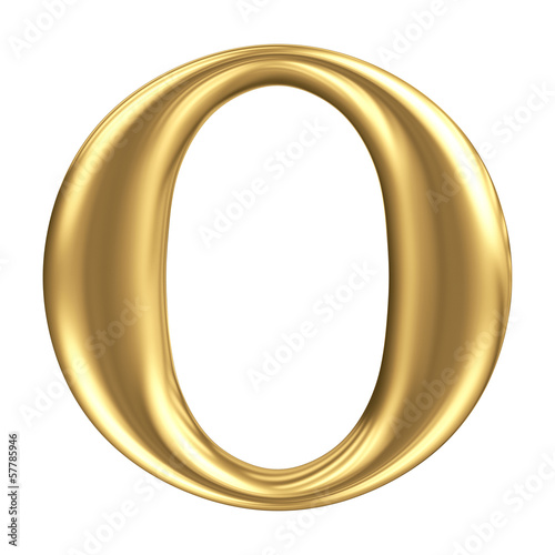 Illustration: Golden matt letter O, jewellery font collection Golden matt letter O, jewellery font collection