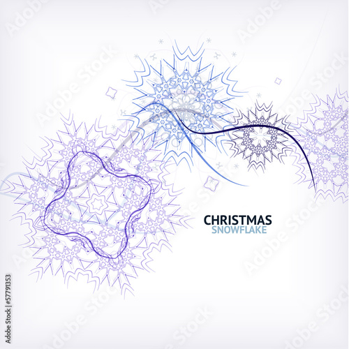 Vector: Colorful vintage snowflake swirls / Christmas card Colorful vintage snowflake swirls / Christmas card