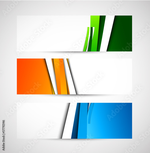 Vector: Set of banners with lines Set of banners with lines