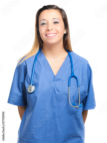 Photo: Nurse isolated on white Nurse isolated on white