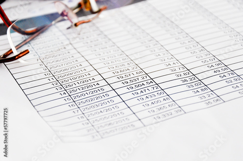 Photo: Loan schedule table sheet Loan schedule table sheet