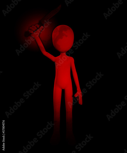 Illustration: Bloody Psycho With Knife Bloody Psycho With Knife