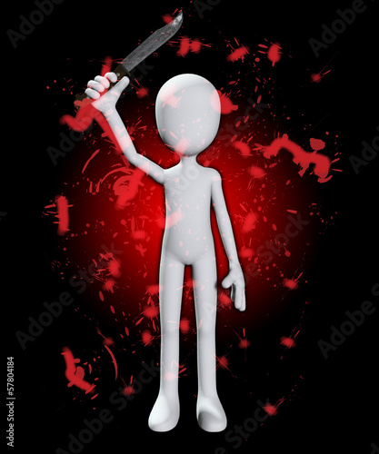 Illustration: Bloody Psycho With Knife Bloody Psycho With Knife