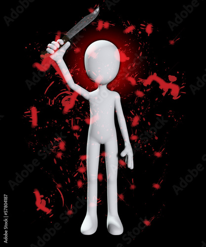 Illustration: Bloody Psycho With Knife Bloody Psycho With Knife
